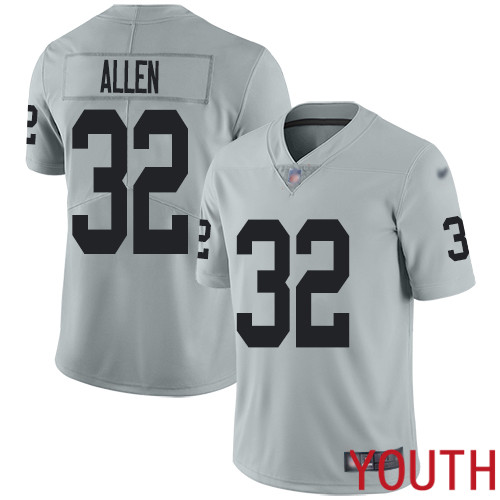 Oakland Raiders Limited Silver Youth Marcus Allen Jersey NFL Football 32 Inverted Legend Jersey